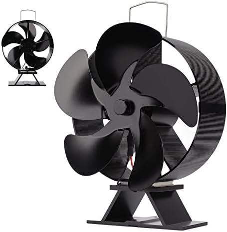 Вентилатор За Циркулација RvSky Вентилатор За Шпорет На Топлина 5 Сечила Вентилатор За Камин На Дрва Циркулираат Отпорни На Топла Висока