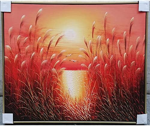 Слики со масло од Нортпада Рачно изработено платно врамени трска серија Пејзаж есен на жетва 23,6 инчи x 19,6 инчи