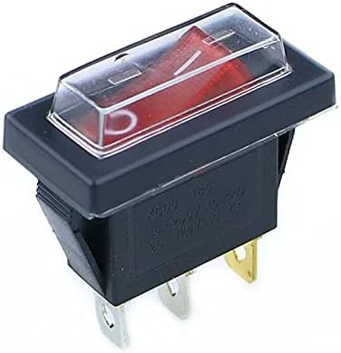 UNCASO 1PCS KCD3 прекинувач за напојување 15A/20A 125V/250V 3 Pin Rocker Switch Switch White's Clear Silicone водоотпорен Заштит