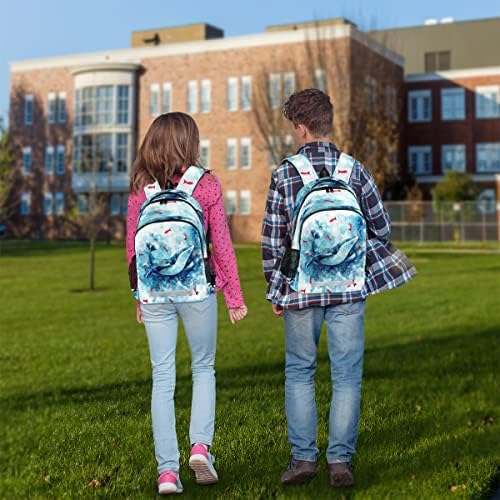 ЦФПОЛАР кит Студентски ранец со лаптоп училишен ранец за жени мажи колеџ студенти тинејџери девојчиња момчиња момчиња