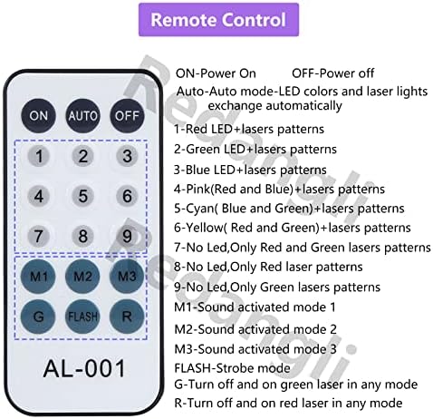 Светла за забави DJ Disco Lights, Stage Laser Light Projector 2 RGB LED повеќекратни модели звук активирано осветлување на светло Строб со далечински