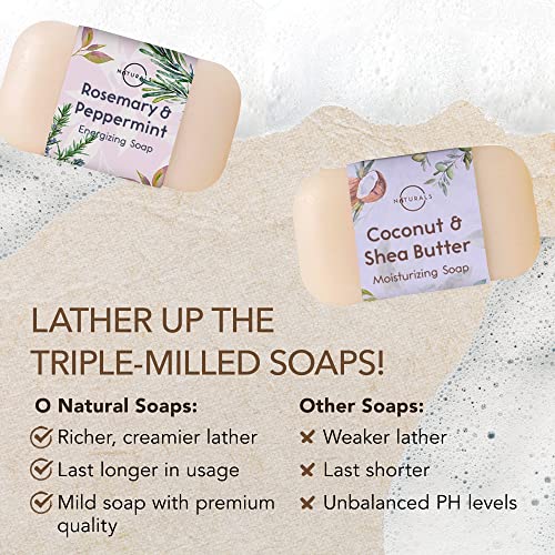 O Naturals природен бар сапун - разновиден сет за подароци од сапун од 6 парчиња - Органски состојки и есенцијални масла - Спа подароци