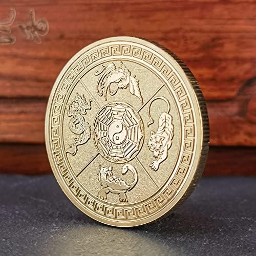 Кинески антички митски суштества Среќа монета - Совршена за добра среќа, алатка за гребење на билети за просперитет и лотарија