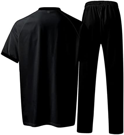Летни маички за вежбање кошули Менс поставува 2 парчиња облека за кошули модни патеки случајни сет плус големина големи високи мажи