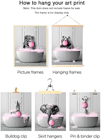 Балон меур животни смешни бања украси хумор животни бања уметнички дела печатење фарма куќа wallид декор црно -бел wallид уметност