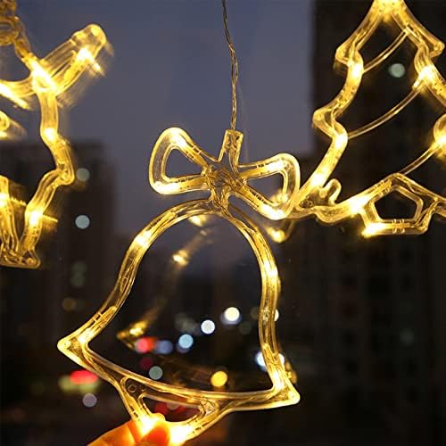 Fuubamb00 LED garland завеса светла жица топла бела Божиќна декорација на Дедо Мраз виси ламба за прозорец за домашна спална соба