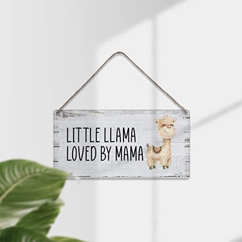 Малата лама сакана од мама изреки домашни wallидни декор Дрвени знаци Рустикална фарма куќа што виси wallидна плакета знак подарок