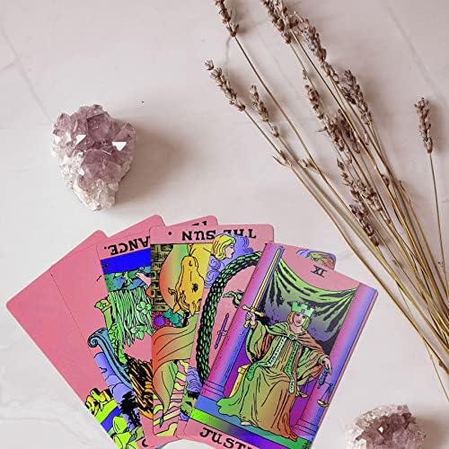 Knana Tarot картички со водич - 78 тароти картички за почетници - Тарот палуба со розова тарот олтарна крпа - Fortune Telling Game Divination