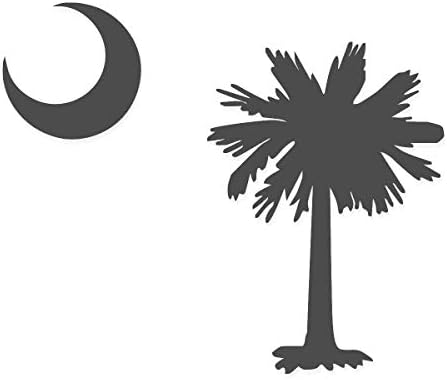 Применлива Игра На Зборови Палмето Дрво И МЕСЕЧИНАТА КОМЕТАЛ Знаме Јужна Каролина - Винил Налепница За Надворешна Употреба На Автомобили, АТВ,
