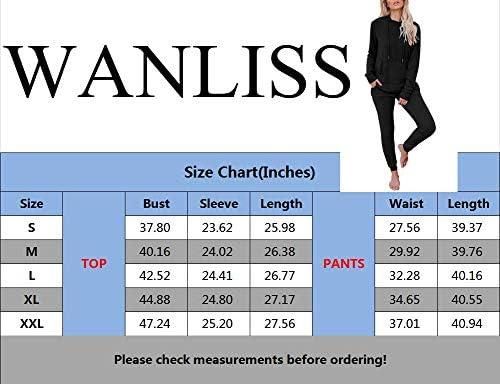 Wanliss Lounge Setts For Women Two Piect Compits Постави долги панталони за вежбање Атлетски патеки со џебови со џебови