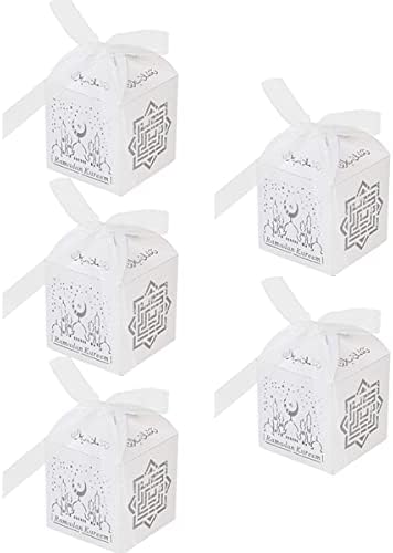 Коцка од кралицата 5 парчиња шупливи букви во форма на бонбони со чоколади со чоколади Еид Мубарак кутија за Рамазан Карем, подарок на исламска