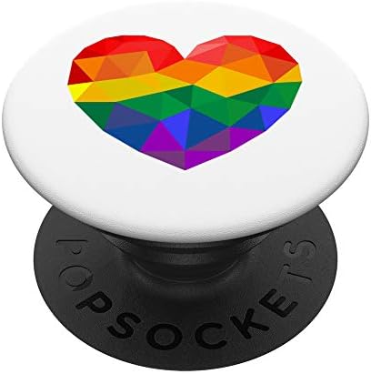 LGBTQ POP Socket Heart Poly во официјални бои на знамето на виножитото PopSockets PopGrip: Заменлива зафат за телефони и таблети