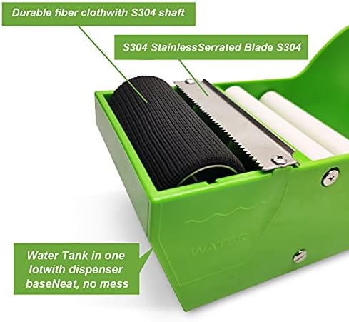 Диспензерот за десктоп лента Bomei Pack, вода активирана со вода за хартија со ливчиња, зелена боја, зелена боја