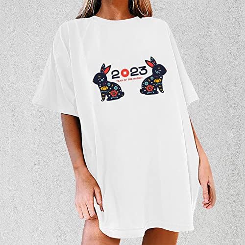 Есен летен врвен кошула за дама кратка ракав удобна облека во боја трендовски редовен фит екипаж врат графички салон кошула y4
