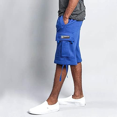 Машки карго-шорцеви, машки летни карго шорцеви лабави обични шорцеви за џогирање со мулти-џеб