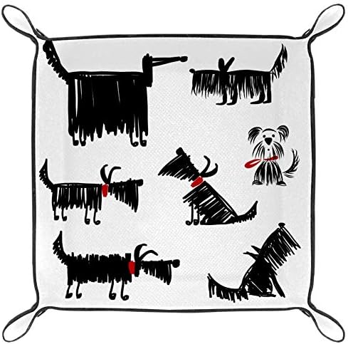 Lorvies Смешна колекција на црни кучиња за складирање на кутии за корпи за корпи за корпи за канцеларија за канцелариски дом