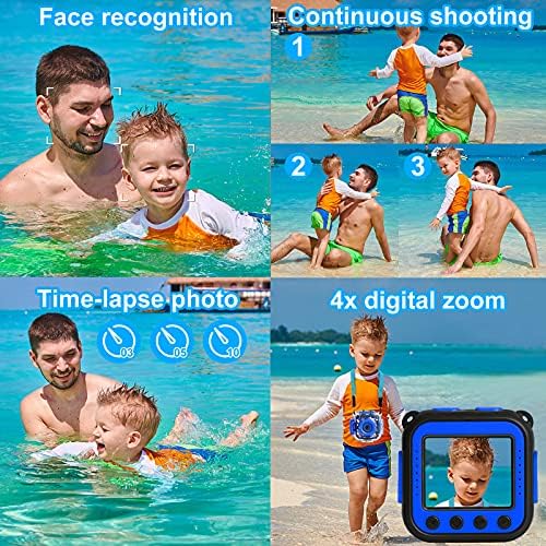 Програма [Надградена] Деца водоотпорна камера Акција Видео Дигитална камера 1080 HD камера за момчиња играчки Подароци заснована игра