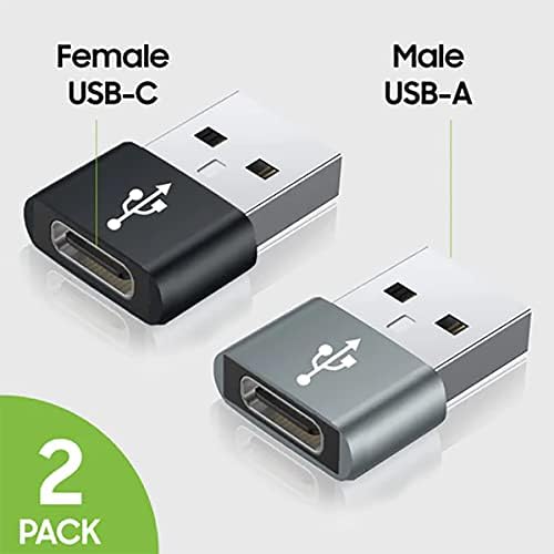 USB-C женски до USB машки брз адаптер компатибилен со вашиот Motorola Edge за полнач, синхронизација, OTG уреди како тастатура, глушец, поштенски