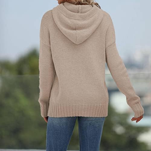 Женски џемпери пролет 2023 година есен и зимска цврста боја џеб со топол џемпер од кенгур со топол џемпер