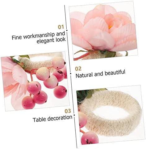 Луксуз 20 парчиња салфетка тока цвет украси за трпезарија за трпезарија за држач за салфетка за маса за табела сервисери прстени фарма куќа