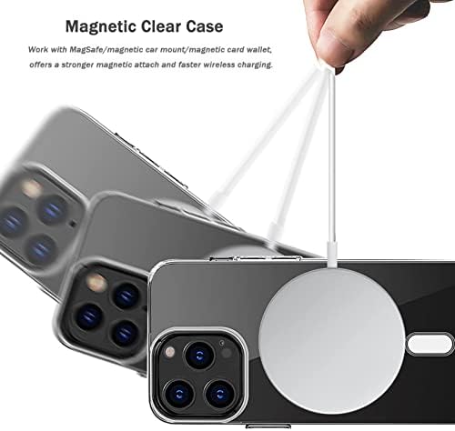 Hxxylok за Iphone 14 Pro Случај Магнетски Јасен Случај Компатибилен Со Magsafe, Вградени Магнети Кристално Јасен Хибриден Заштитен