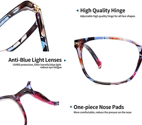ЦИЦИМАКС Очила За Читање За Жени Блокирање На Сина Светлина,Лесни Читачи На Компјутери Квадратни очила за очи Со Фотохромни Леќи
