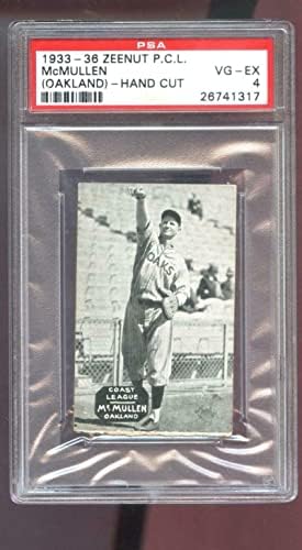 1933 1936 година Зеенут Хју МекМулен ПСА оценета бејзбол картичка Пацифичка лига ПЦЛ - Плабни бејзбол картички