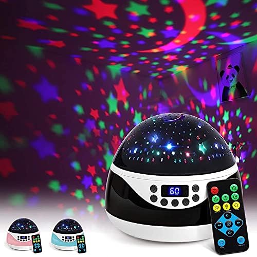 Lkyboa LED ноќна светлина starвезда господар небо starвездена ламба автоматска ротирачка проектор музичка игра со USB порта за спална