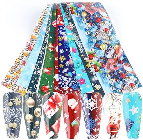 10 парчиња/сет на налепници за уметност за нокти Ретро Божиќна снегулка Пренесување на ноктите
