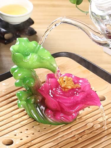 Paynan 12,8 см Креативна боја Промена на чај ПЕТ ЛОТУС Златен жаба Кунг Фу чај постави украси