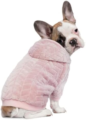 Куче ладно временски палта, кучиња кучиња, фланел топла кучиња јакна, џемпер од француски кучиња, зимски палто Питбул за мали средни