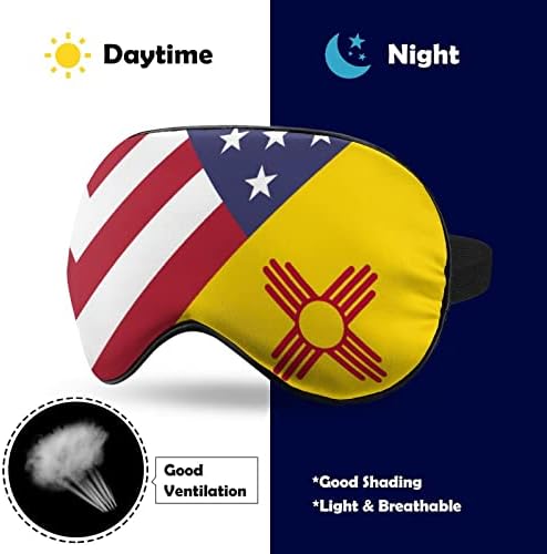 Американско Знаме Ново Мексико Смешна Маска За Очи За Спиење Мека Покривка За Очи Со Врзани Очи Со Прилагодлив Ремен Ноќна Сенка