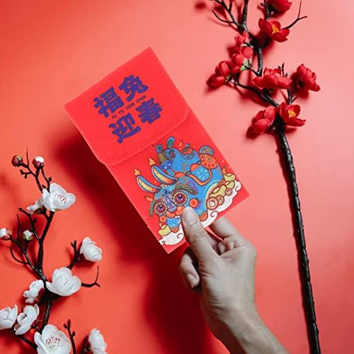 Бестојард Детски Паричник 2023 Кинеска Нова Година Црвени Пликови Црвен Хонгбао Хороскопски Зајак Година Среќа Зајаче Кинески Пролетен Фестивал