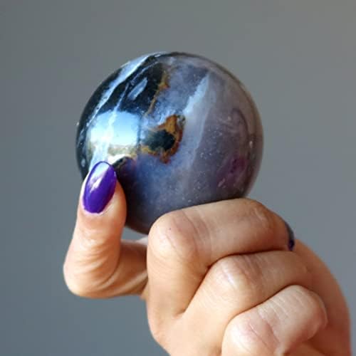 Сатенски кристали сарноникс сфера заштита кафеава крем кристална топка 2.25-2,5 инчи