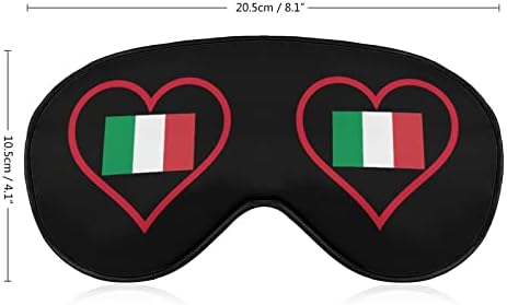 Јас многу го сакам италијанското црвено срце Смешно спиење маска за очи меко слепило око со прилагодлива лента за ноќни очила за мажи за