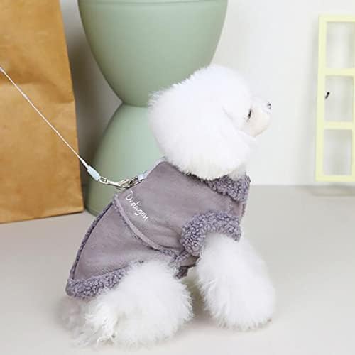 Honprad мала облека за миленичиња есенска зима плус кадифена памучна палто праска кожа кадифето милениче елек со јаже тока за домашно