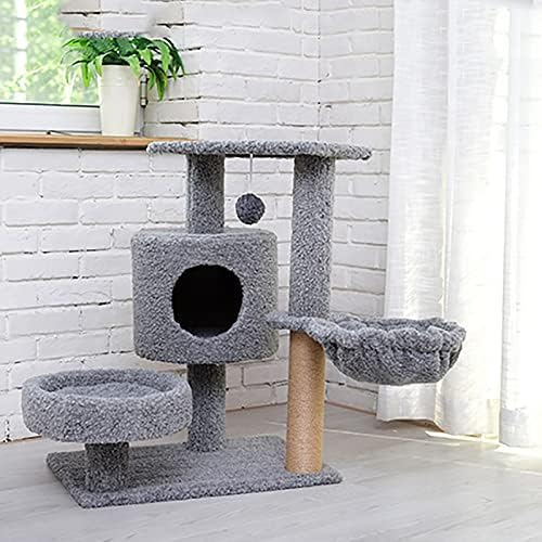 Кула за мачки, мали, мултифункционални, удобни, лесни за чистење, виси дел, едноставен, стилски, заштеда на простор, сива, 40cm60cm75cm
