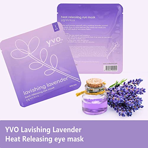 YVO лавинг лаванда топлина што ослободува маска за очи - самото затоплување и греење, пареа маска - суви очи, олеснување на стресот - 15 маски
