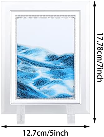 N/A 3D Sandscape Подвижен песок со слика со песок Течен пејзаж сликарство стакло фото биро украси приказат песочен движење уметност дома декор
