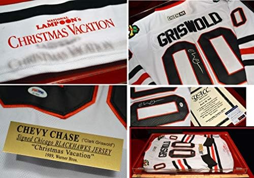Колекција за автограми за одмор и, Chevy Chase потпиша Blackhawk Jersey COA, 12 актерски автограми, Chevy Chase & John Candy + Coa, UACC,