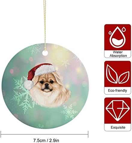 2021 Божиќен украс керамички двострани печатени кружни украси за Божиќни смешни миленици за миленичиња идеи подарок новогодишно дрво виси украси