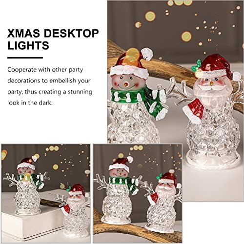 2 парчиња Божиќни електронски LED светла мраз снежен човек мали светла за орнаменти за табели за забава за славење