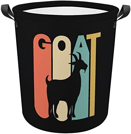 Гроздобер стил коза силуета за преклопување на алиштата за перење водоотпорна торба за складирање на корпи со рачка 16,5 x 16,5 x 17