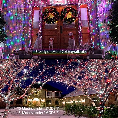 Brizlabs 33ft 100 LED божински светла за промена на бојата + 11,8ftx 4,9ft 360 LED Божиќни светла за божиќни мрежи, 8 режими мрежи самовила Божиќни светла на отворено, приклучок за пиво