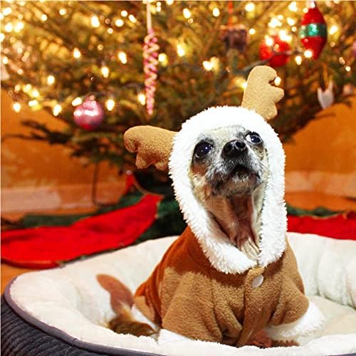 Накоко миленичиња костуми куче Божиќна костум куче Елк Санта костум Поларно руно одговара за кученце куче Теди