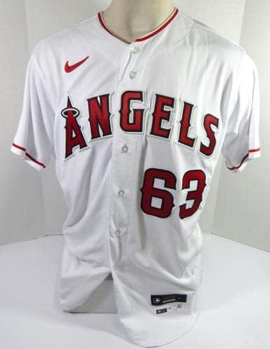 2022 Лос Анџелес Ангели Кајл Тајлер #63 Игра издадена Пос Користена бела маичка 46 9 - Игра користена МЛБ дресови
