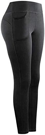 Трендинао жени компресија Капри јога хеланки со џебови, активна фитнес спортска спортска спортска вежба исечени панталони