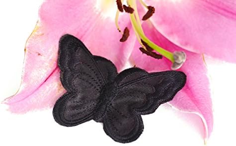 А-119, екстра силен лепак 5 црна пеперутка фустанче 6.7x4.6 см бубачка од пеперутка извезено железо на лепенка за апликација