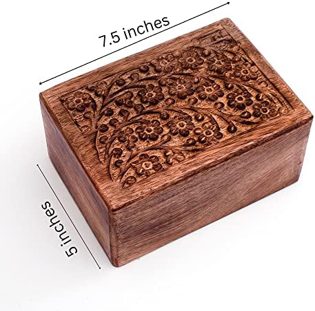 Прекрасно врежана дрвена урна кутија за човечка пепел Погребна креманост погребување ковчег чувар на пепел, распрскувачка кутија, машки женски