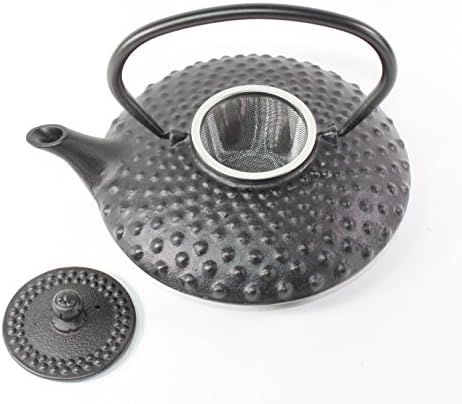 Железо Чај Тенџере + 2 чаши чај во собата ~ Црна Јапонски Чајник + 2 чаши чај вклучени Црна Точка Хобнил Дизајн~ / Дома Декор/Фенг